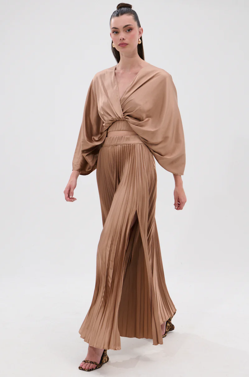 MILLIE MOCHA MOUSSE SATIN BLOUSE - Image 5
