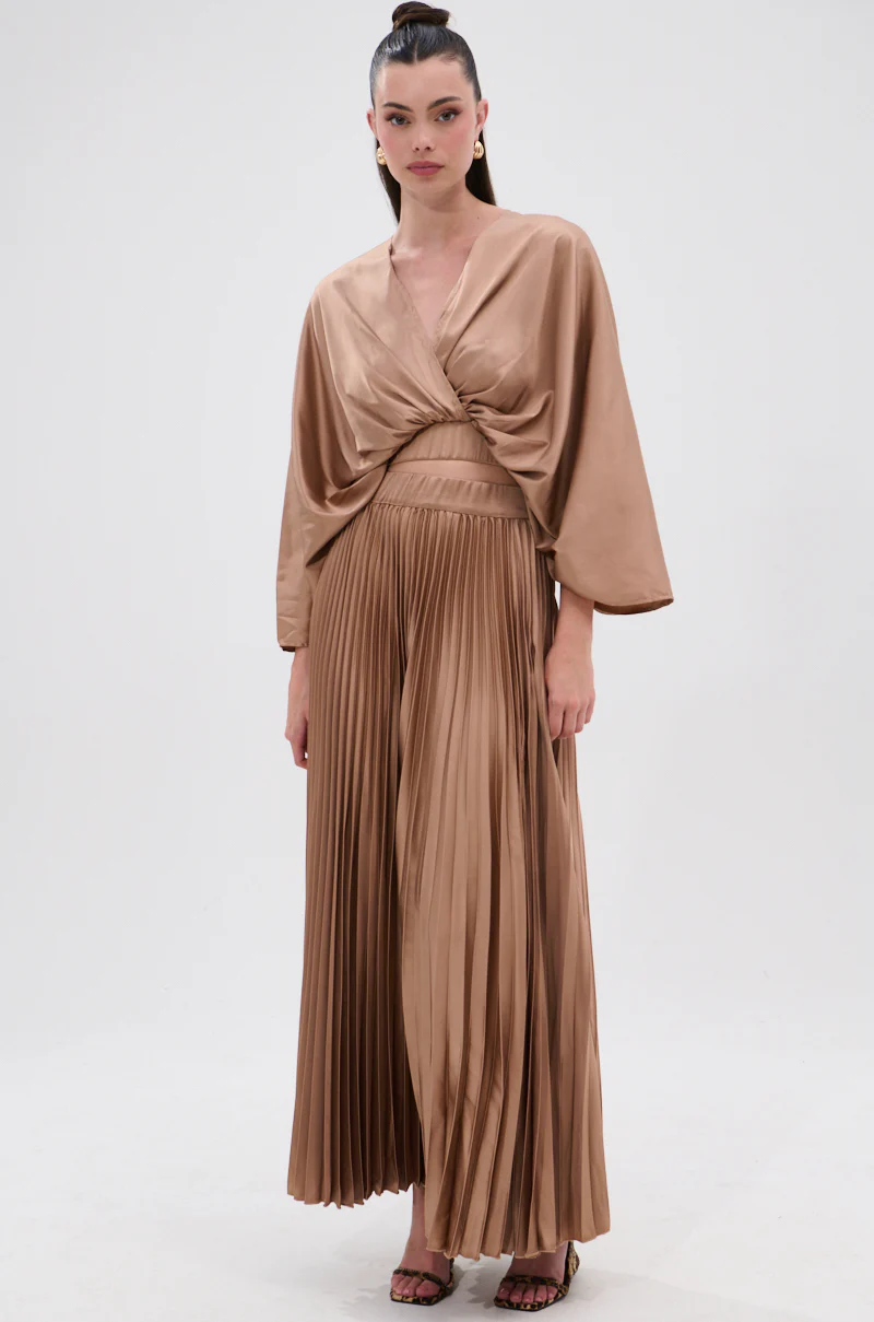MILLIE MOCHA MOUSSE SATIN BLOUSE - Image 6