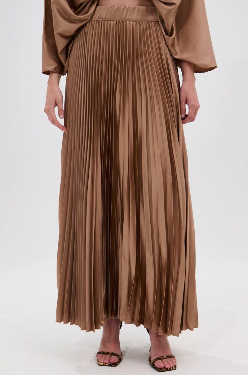 MILLIE MOCHA MOUSSE SATIN MAXI SKIRT - Image 2