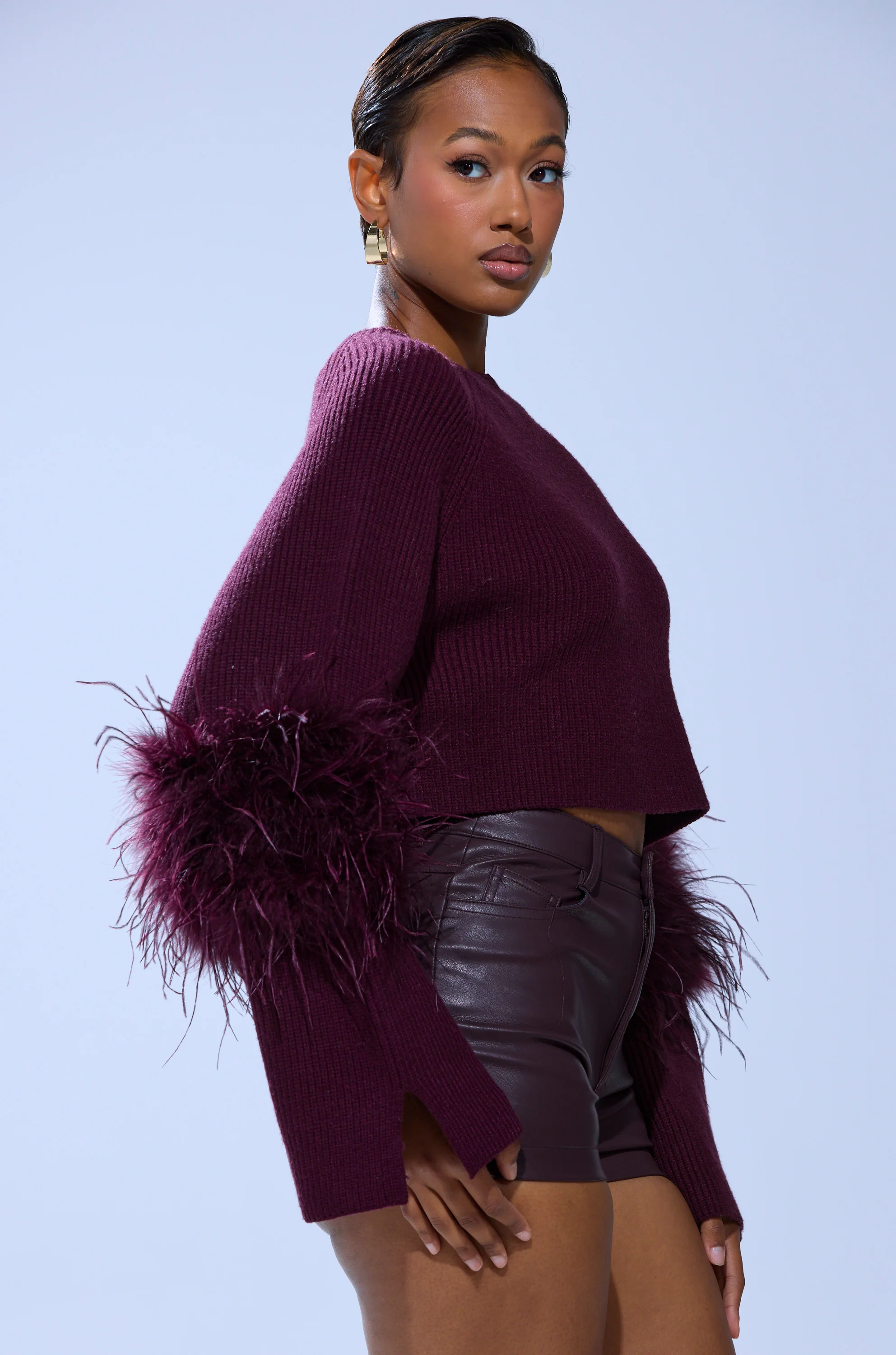 MILLY FEATHER TRIM SWEATER - Image 3