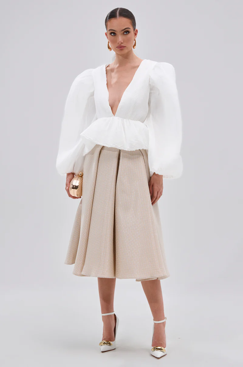 MIMI V-NECK BLOUSE IN WHITE - Image 4