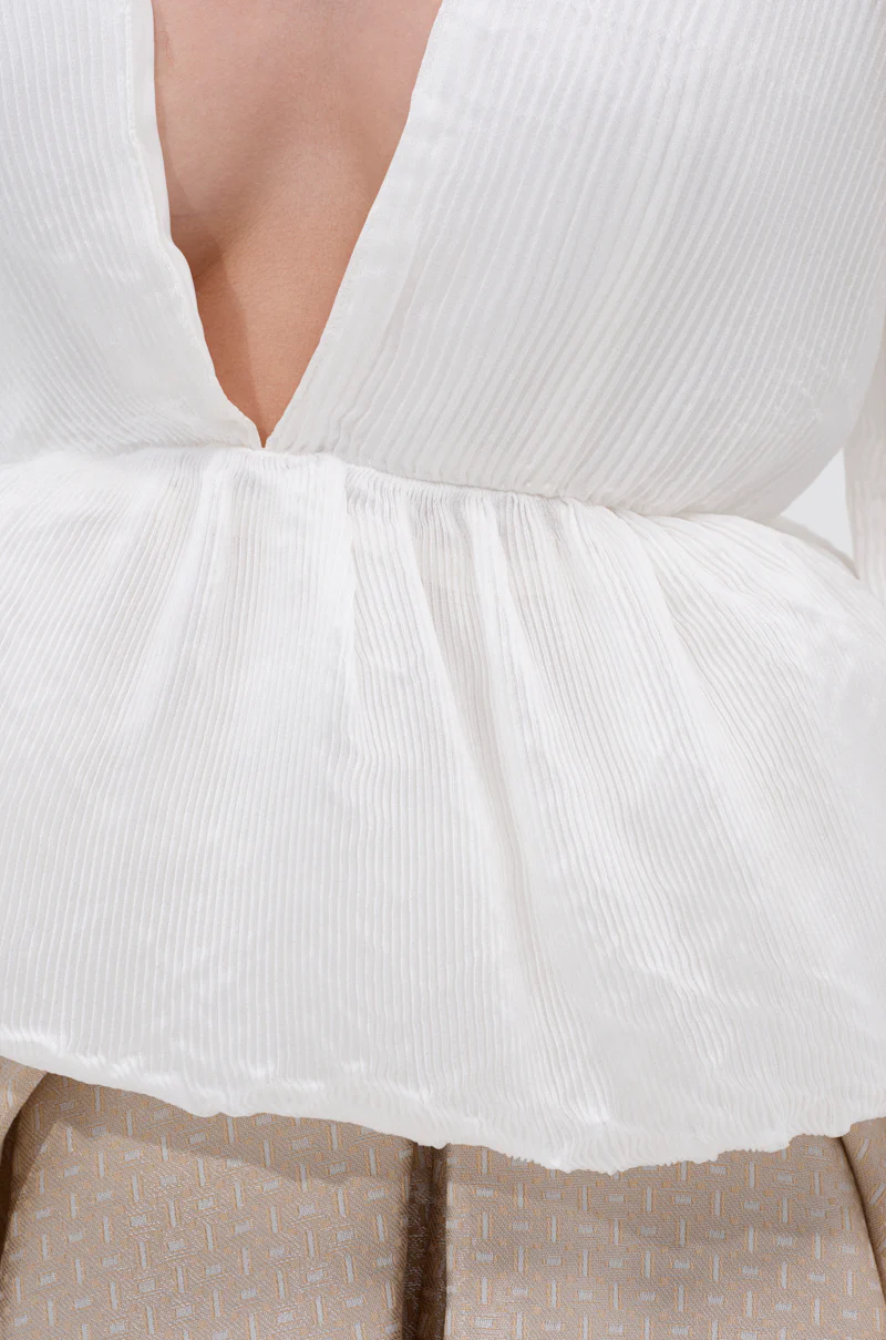 MIMI V-NECK BLOUSE IN WHITE - Image 6