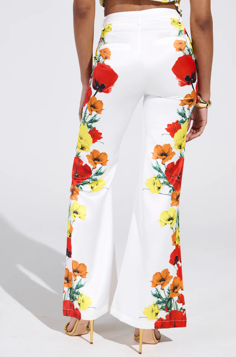MIND MY OWN FLORAL SATIN TROUSERS - Image 5