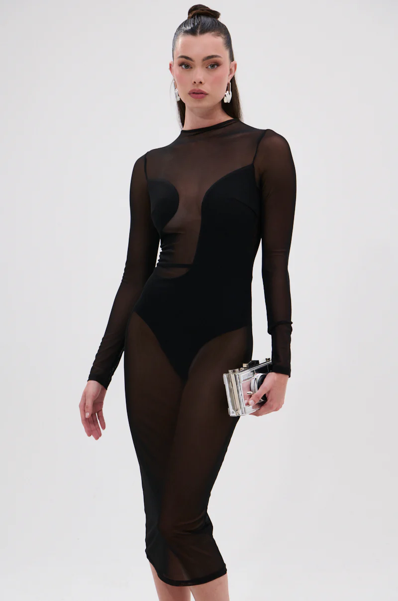 MINDING MY BUSINESS MESH MIDI DRESS - Image 2