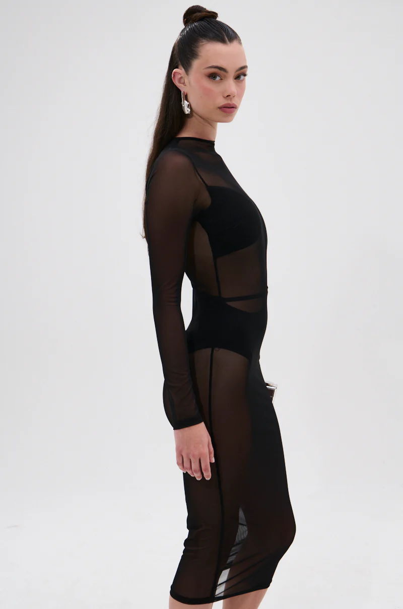 MINDING MY BUSINESS MESH MIDI DRESS - Image 3