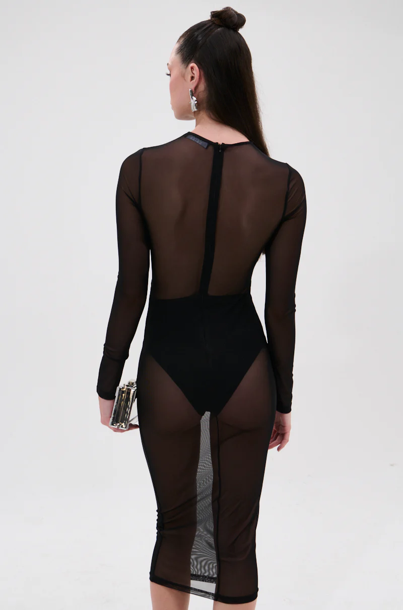 MINDING MY BUSINESS MESH MIDI DRESS - Image 5