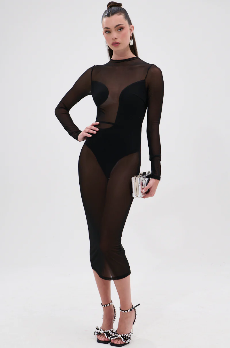 MINDING MY BUSINESS MESH MIDI DRESS - Image 7