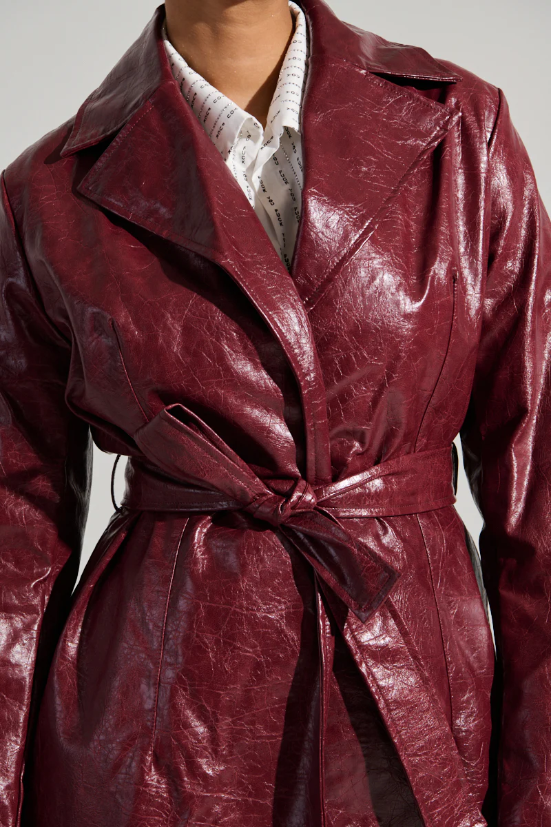 MISA FAUX LEATHER TRENCH - Image 12