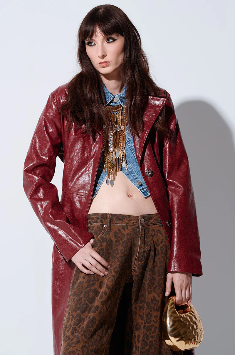 MISA FAUX LEATHER TRENCH - Image 2