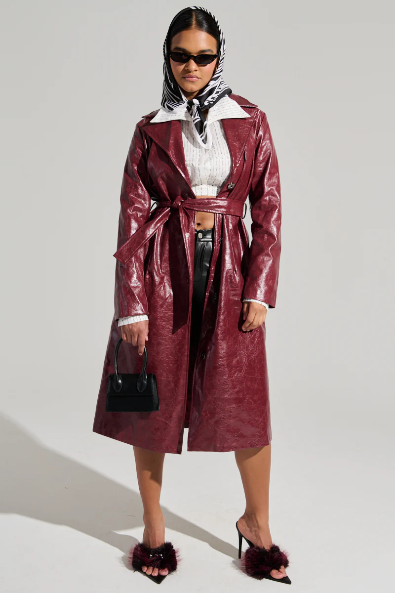 MISA FAUX LEATHER TRENCH - Image 5