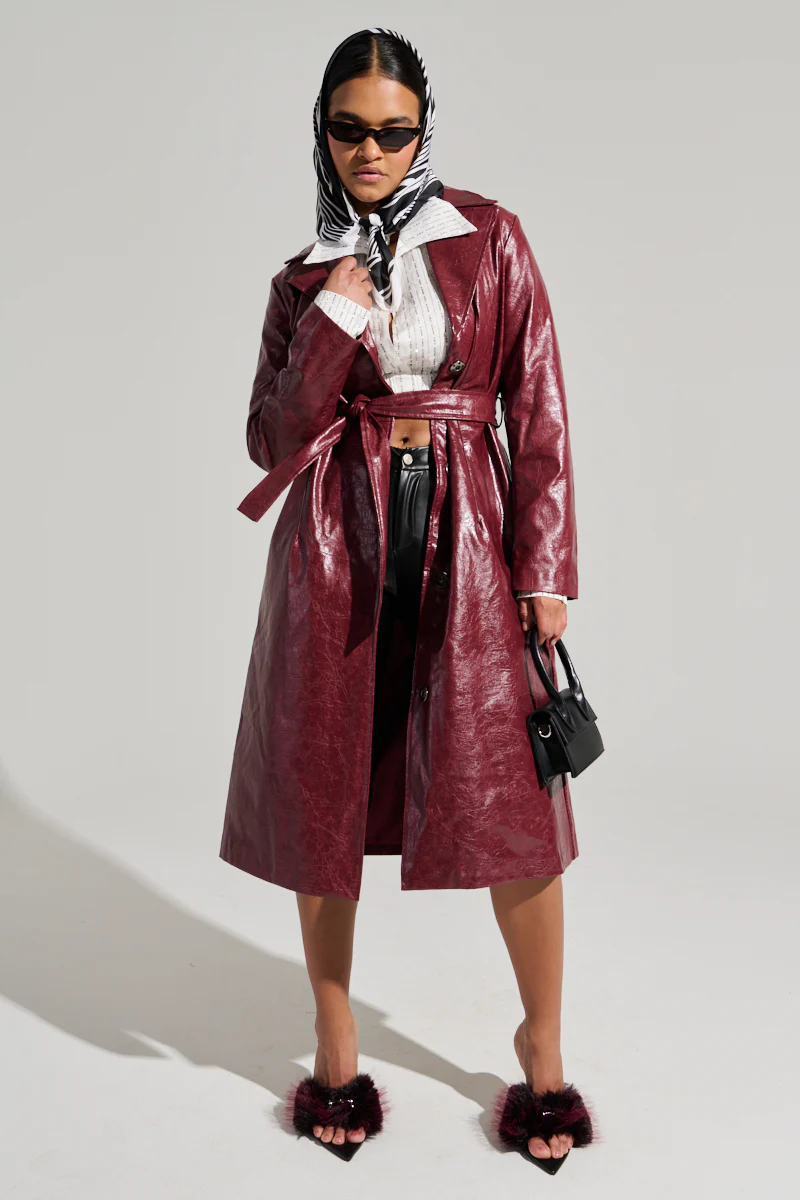 MISA FAUX LEATHER TRENCH - Image 6