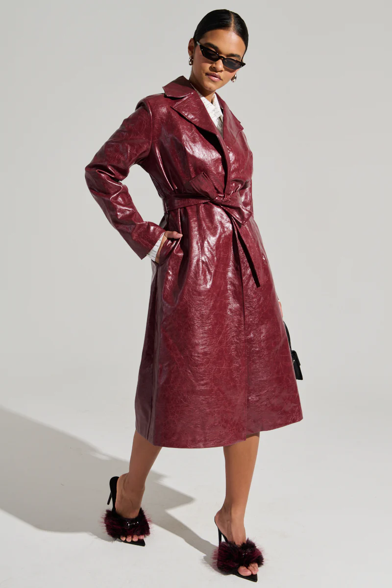 MISA FAUX LEATHER TRENCH - Image 8