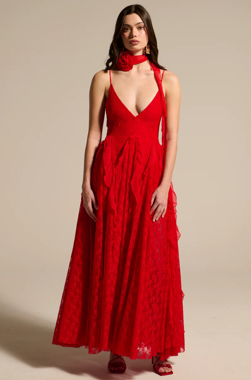 MISS AMERICANA RUFFLE DRESS AND NECKLACE SET