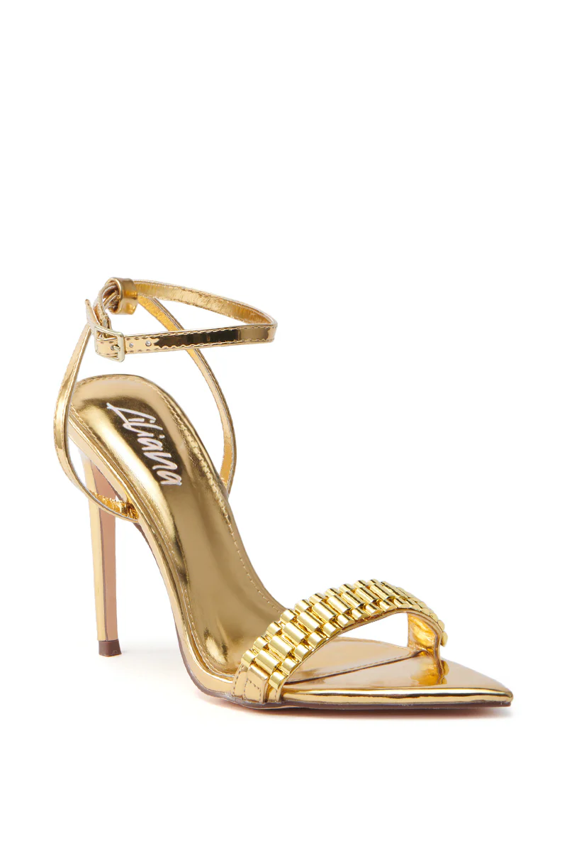 MISTY GOLD STILETTO SANDAL - Image 5