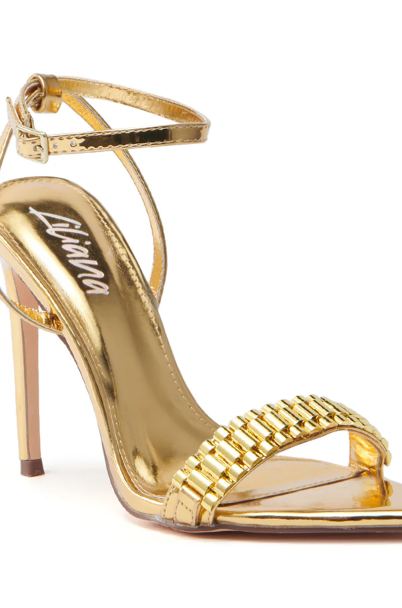 MISTY GOLD STILETTO SANDAL - Image 7
