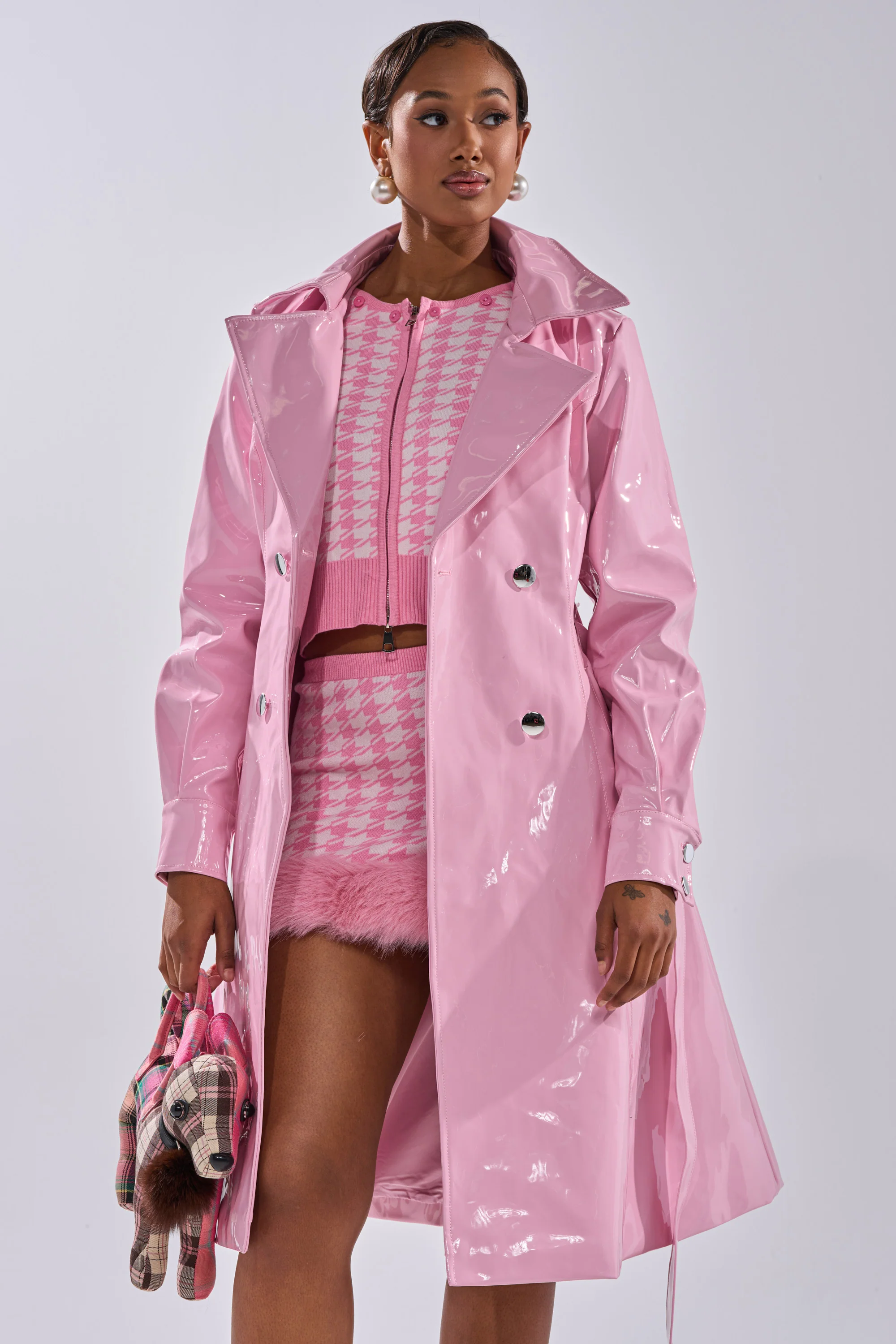 MITICA PATENT TRENCH IN BUBBLEGUM PINK - Image 2
