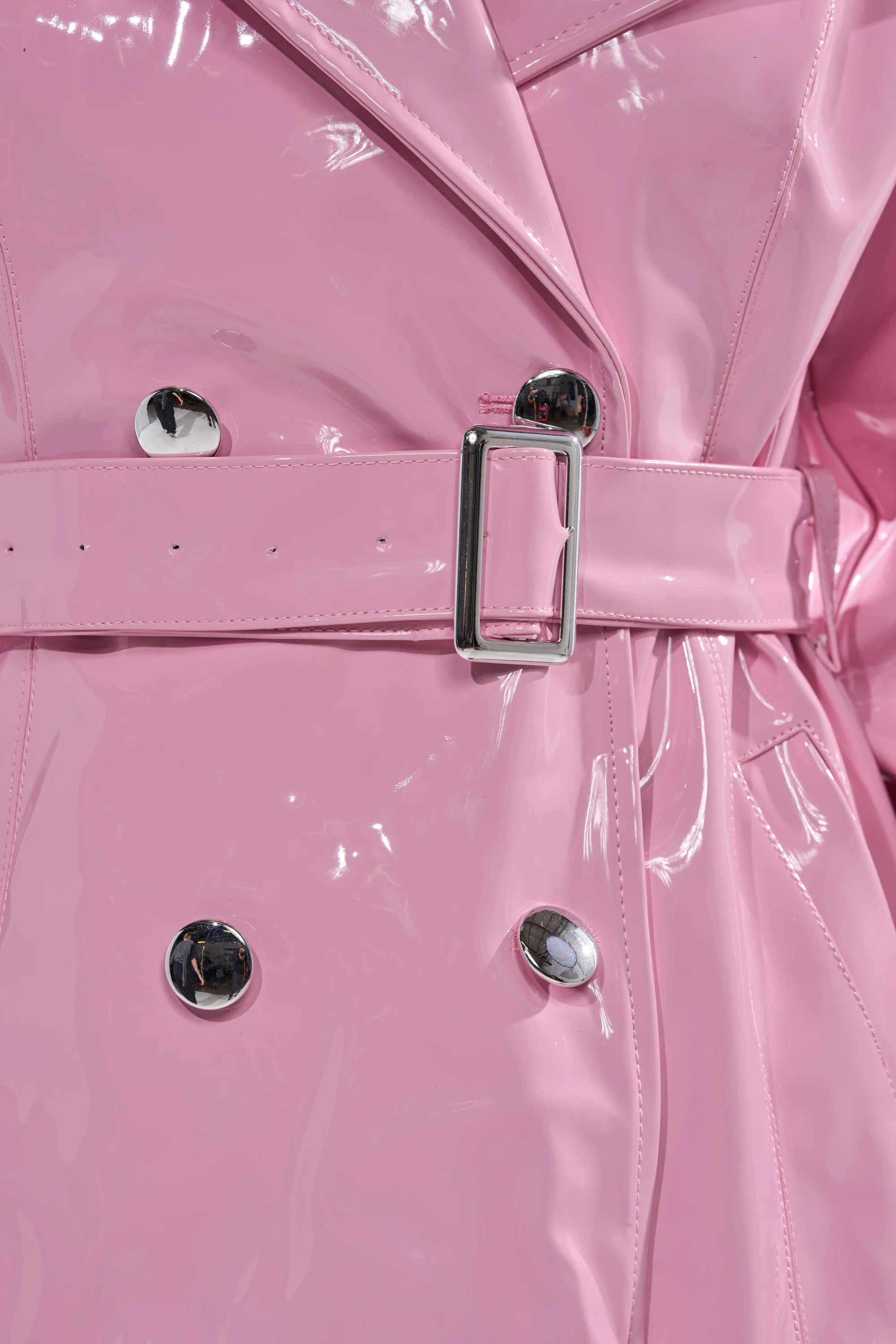 MITICA PATENT TRENCH IN BUBBLEGUM PINK - Image 9