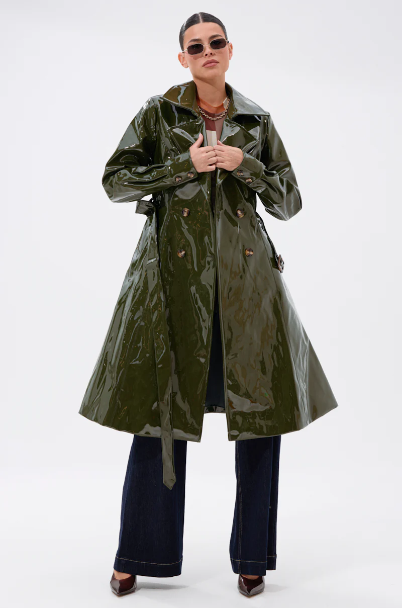 MITICA PATENT TRENCH IN OLIVE - Image 4