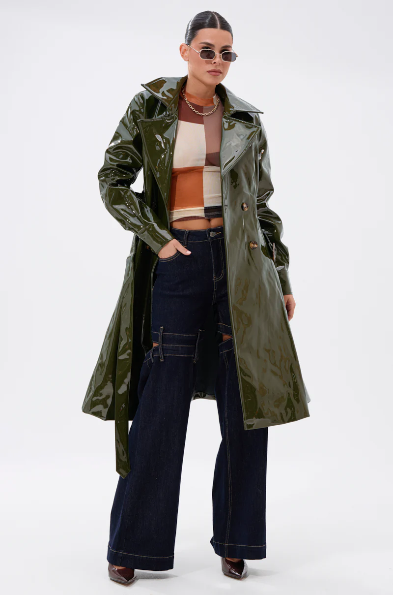 MITICA PATENT TRENCH IN OLIVE - Image 5