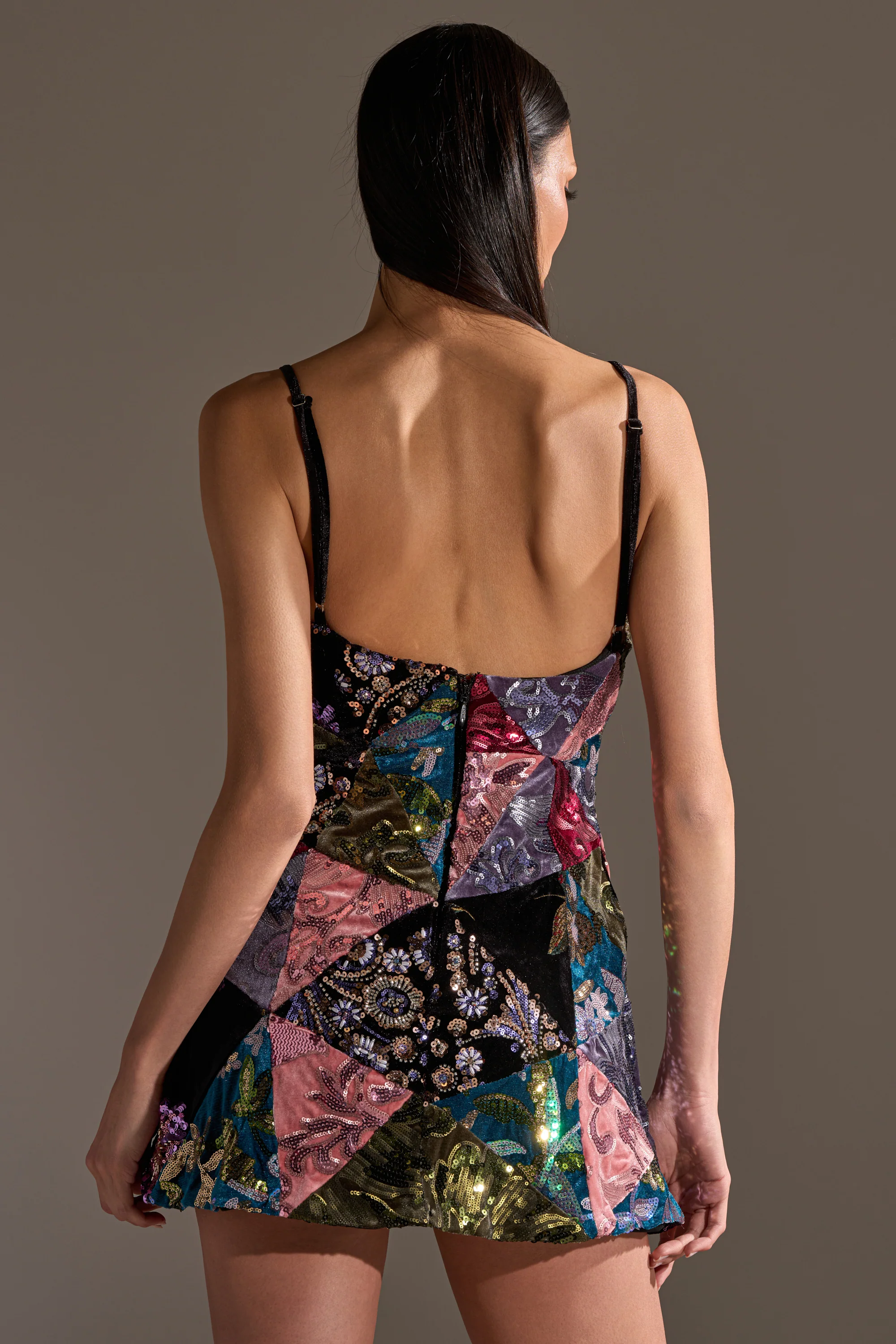 MIXED EMOTIONS BROCADE MINI DRESS - Image 4