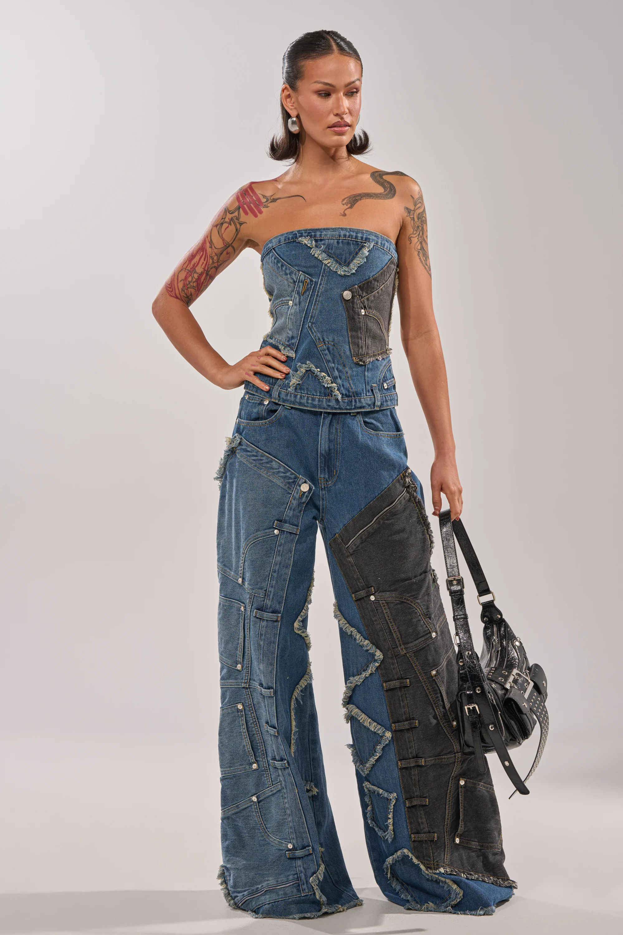 MIXED MATCH DENIM CORSET - Image 5