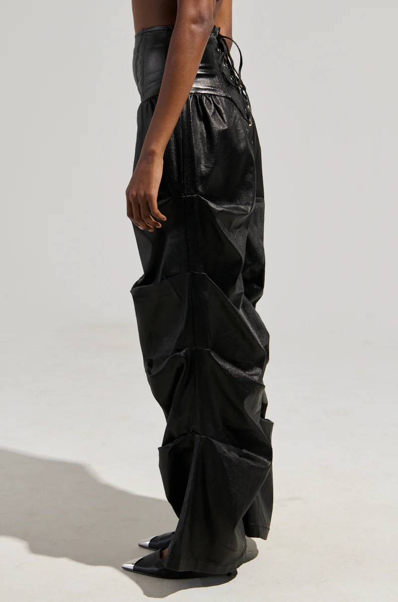 MIXED MESSAGES FAUX LEATHER PANT - Image 3