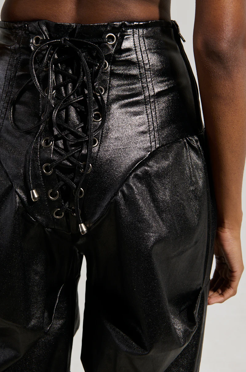 MIXED MESSAGES FAUX LEATHER PANT - Image 6