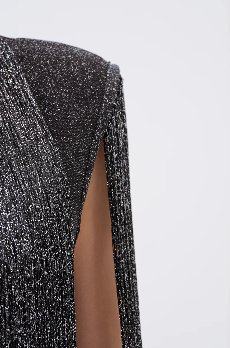 MIXED MESSAGES METALLIC BANDAGE MINI DRESS WITH FRINGE - Image 8