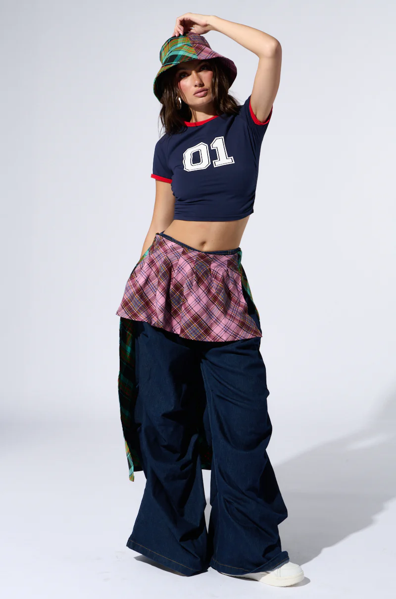 MIXED PRINTS PLAID BUCKET HAT - Image 6