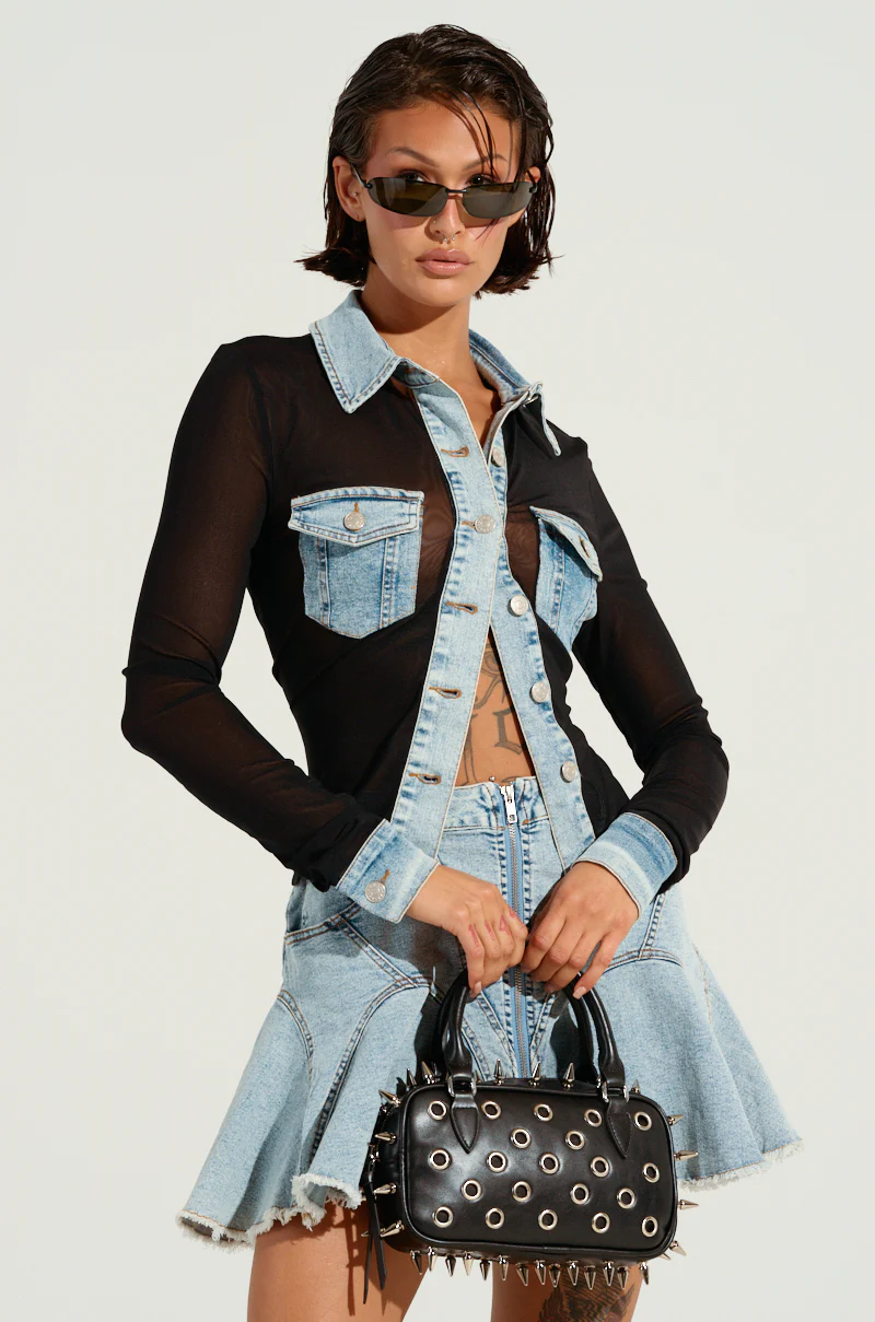 MIXED VIBES BUTTON DOWN BLOUSE - Image 3