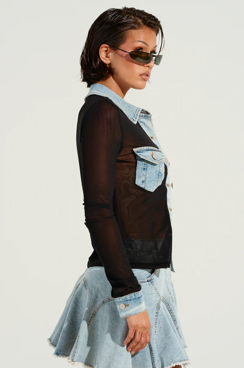 MIXED VIBES BUTTON DOWN BLOUSE - Image 4