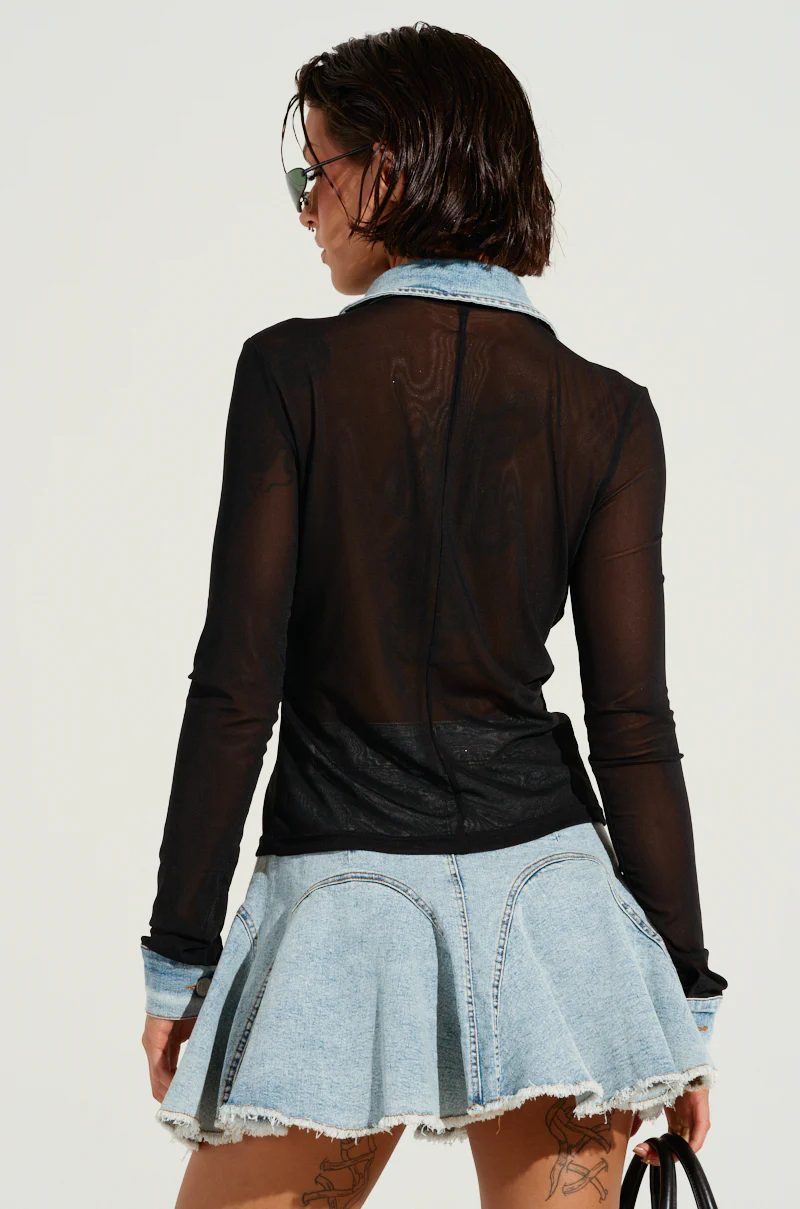 MIXED VIBES BUTTON DOWN BLOUSE - Image 5