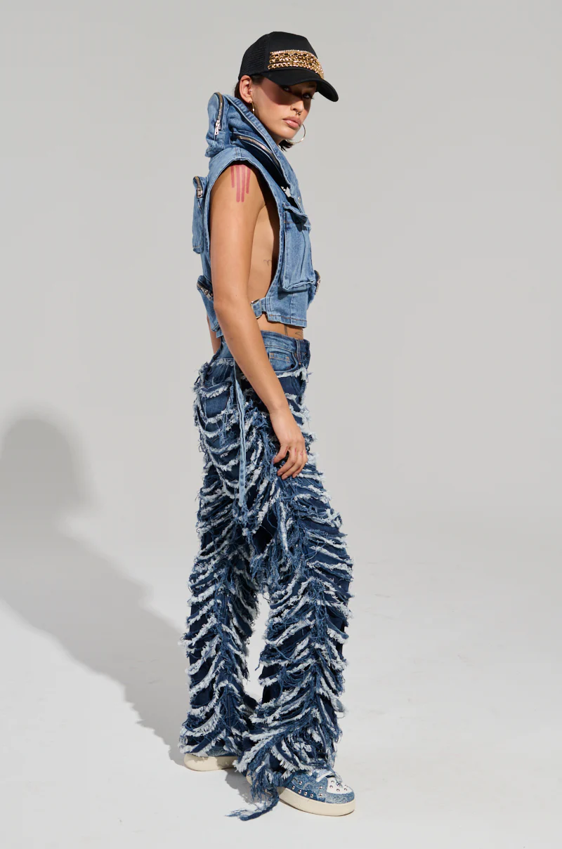 MODEL BEHAVIOR MEDIUM BLUE DENIM TOP - Image 6
