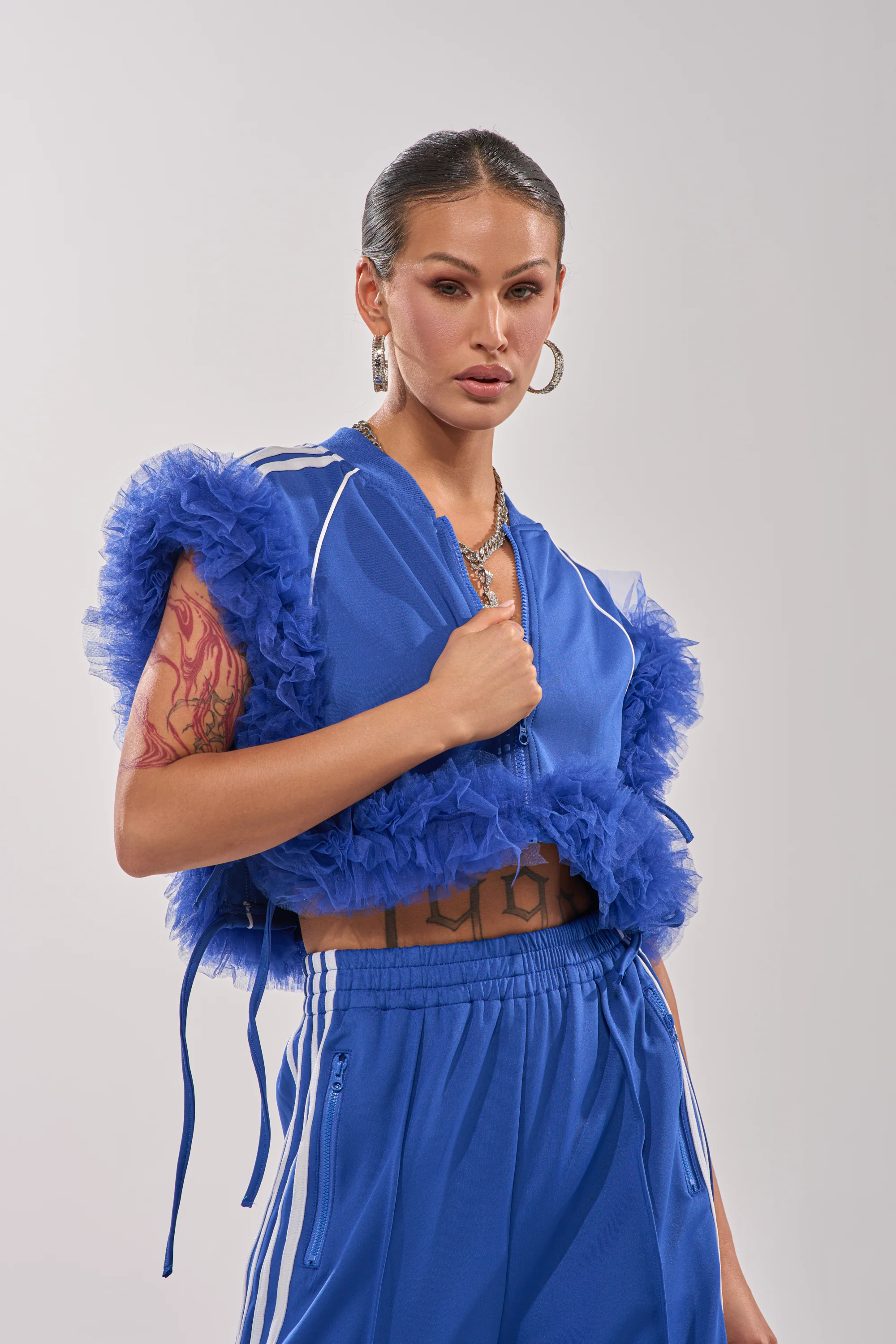 MODERN JAM SWEATSHIRT WITH TULLE IN ROYAL BLUE - Image 5