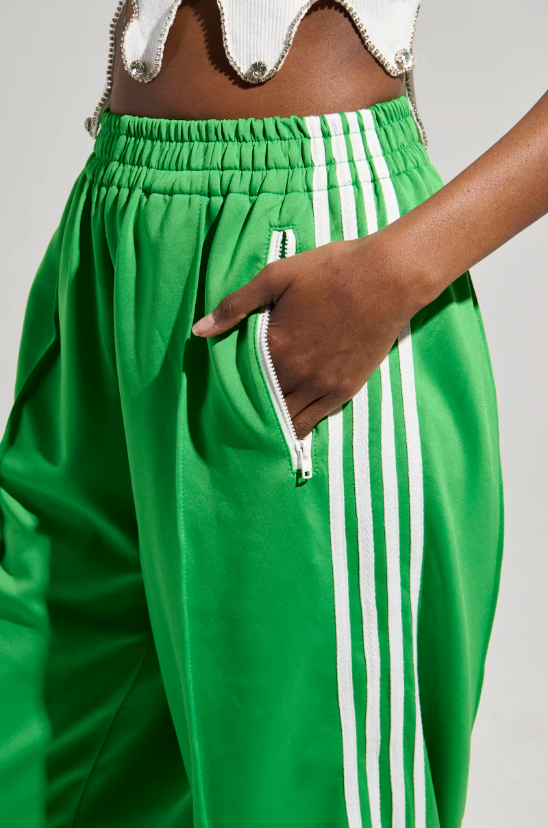MODERN JAM TRACK PANT WITH TULLE IN GREEN - Image 8