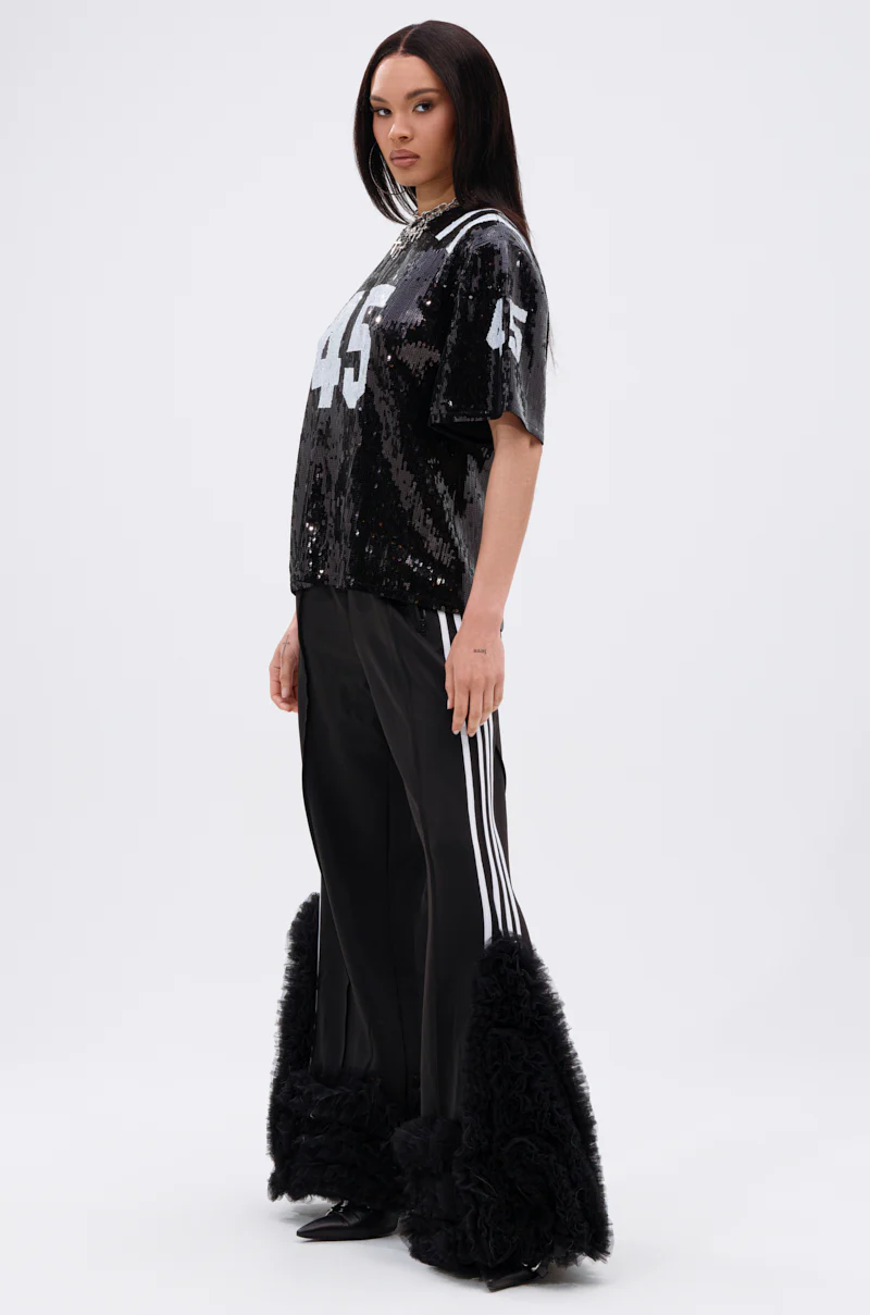 MODERN JAM TRACK PANT WITH TULLE IN BLACK - Image 8