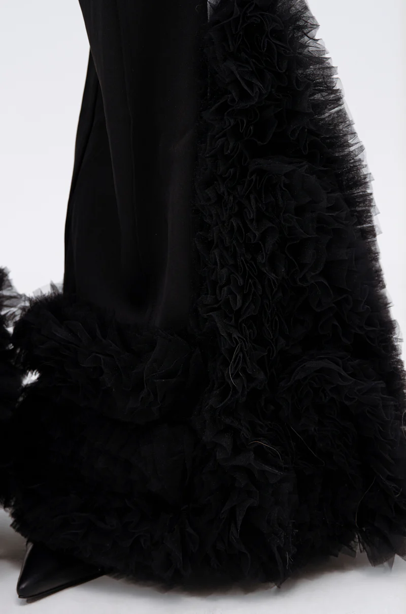 MODERN JAM TRACK PANT WITH TULLE IN BLACK - Image 9