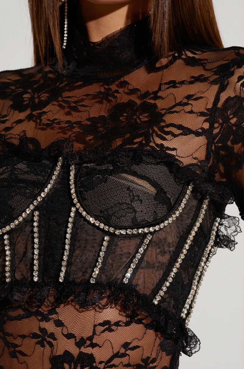 MOMENTS IN TIME GLOVED LACE BODYSUIT - Image 8