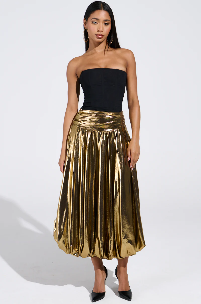 MONEY MAKER METALLIC MIDI SKIRT - Image 2