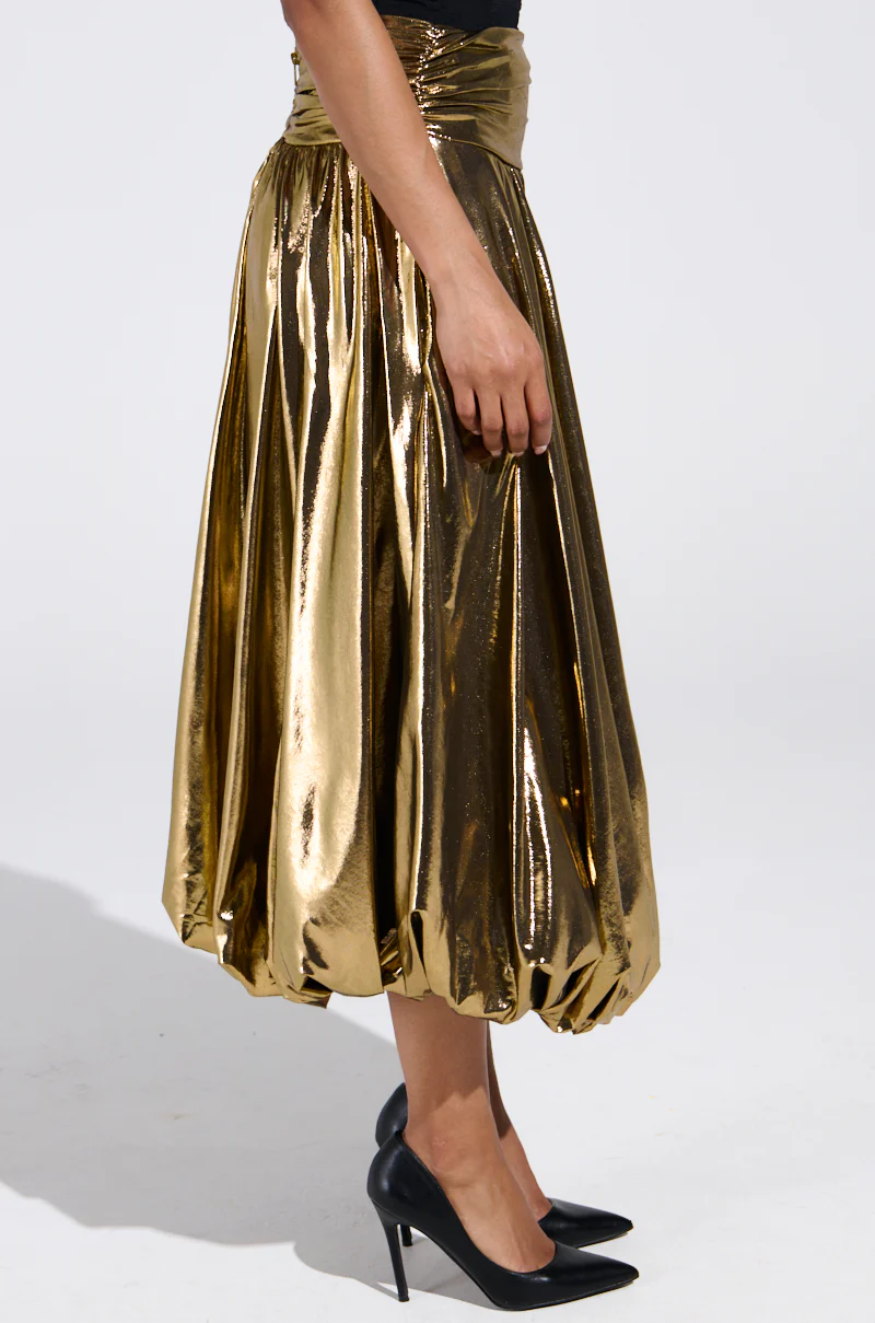 MONEY MAKER METALLIC MIDI SKIRT - Image 3