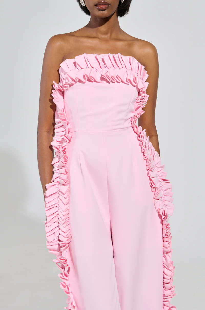 MONICA RUFFLED JUMPSUIT IN PINK - Image 6