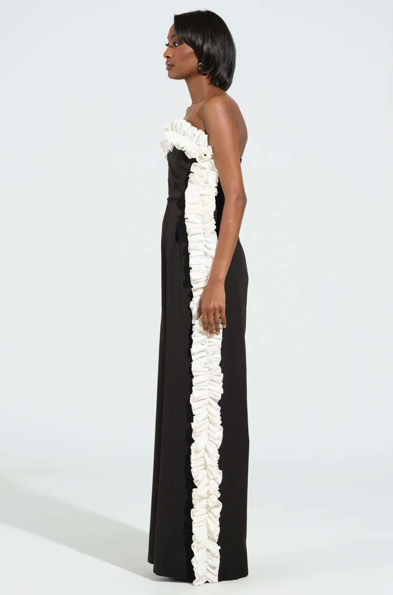 MONICA RUFFLED JUMPSUIT IN BLACK - Image 5