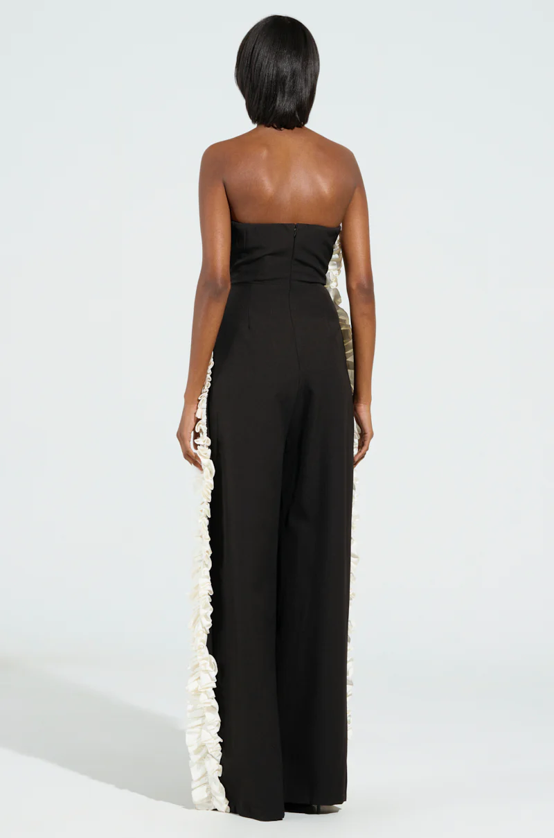 MONICA RUFFLED JUMPSUIT IN BLACK - Image 6
