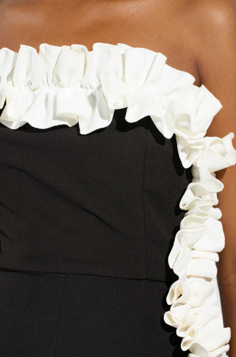 MONICA RUFFLED JUMPSUIT IN BLACK - Image 7