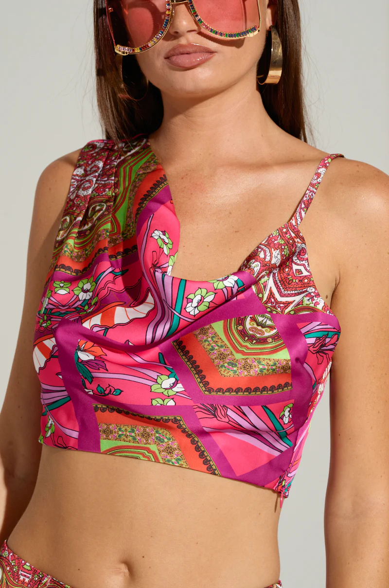 MOVE AND SHAKE CROPPED TOP IN PINK MULTI - Image 6