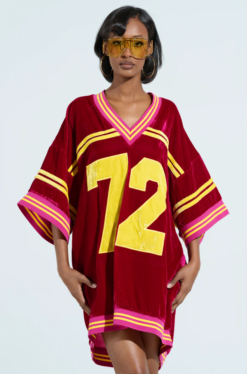 MOVING FORWARD VELVET JERSEY DRESS - Image 2