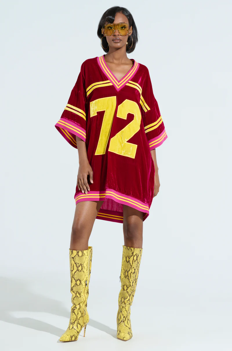 MOVING FORWARD VELVET JERSEY DRESS - Image 5