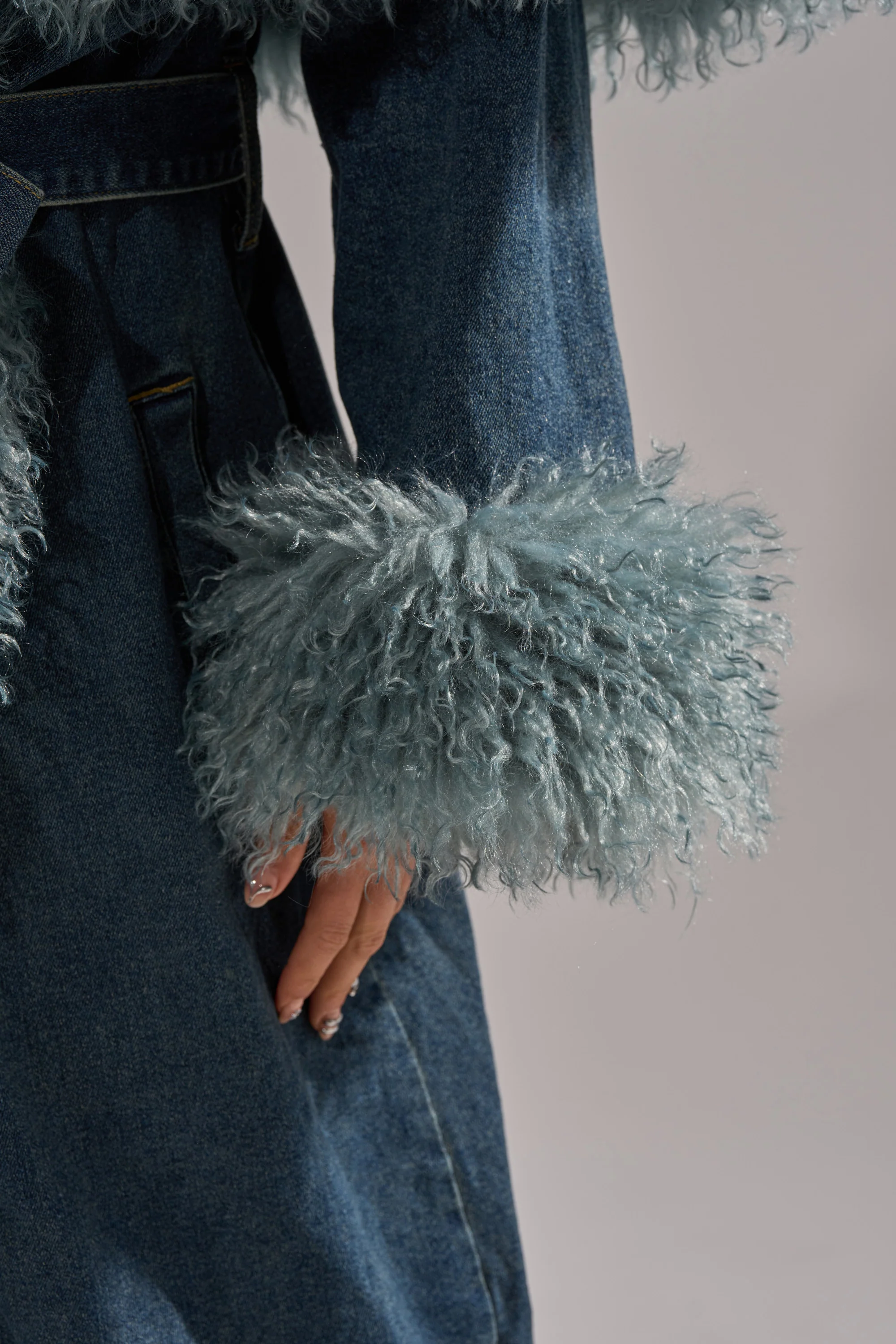 MOXIE FUR TRIM DENIM TRENCH - Image 11