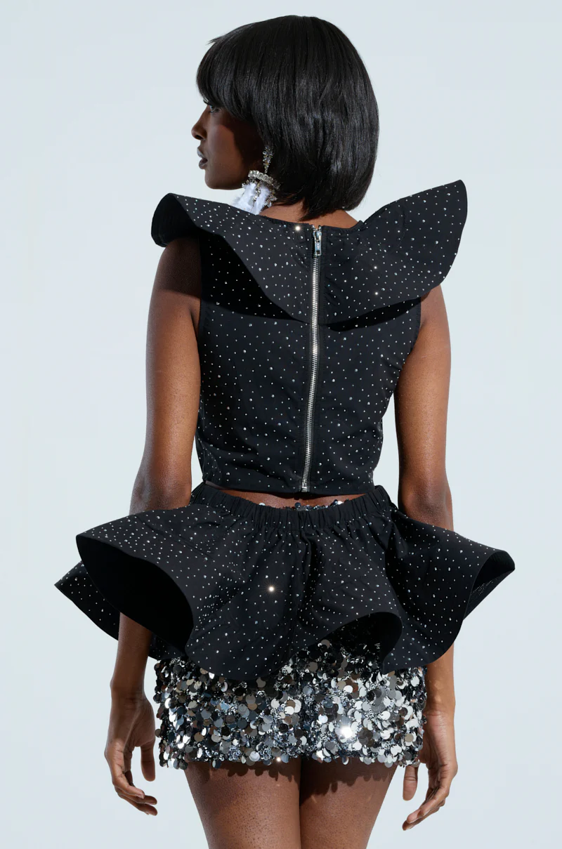 MS FASHIONISTA SLEEVELESS RHINESTONE BLOUSE - Image 4