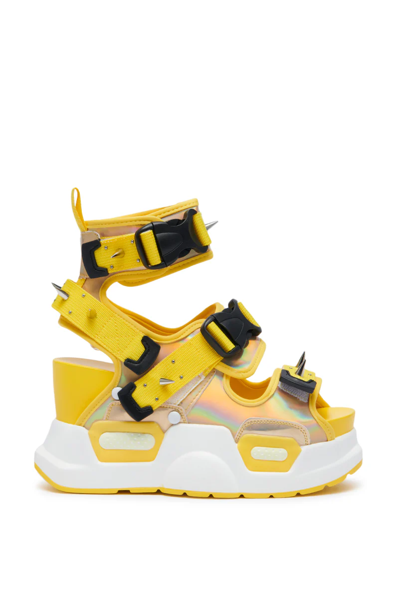MULBERRY YELLOW SPIKEY FLATFORM SANDAL - Image 3